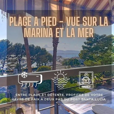 Capraphéa T2 With Seaview,balcony,parking,ac. Port Santa-Lucia